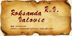 Roksanda Valović vizit kartica